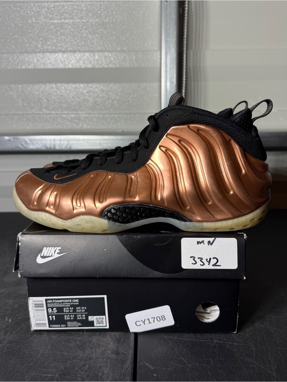 Size 9.5 - Nike Foamposite One Copper